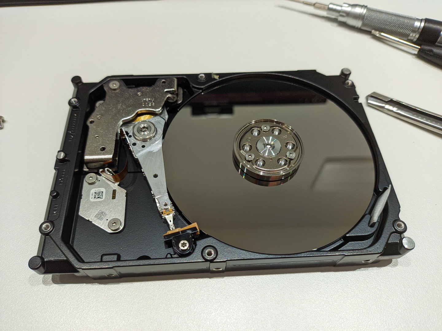 opened hard disk case